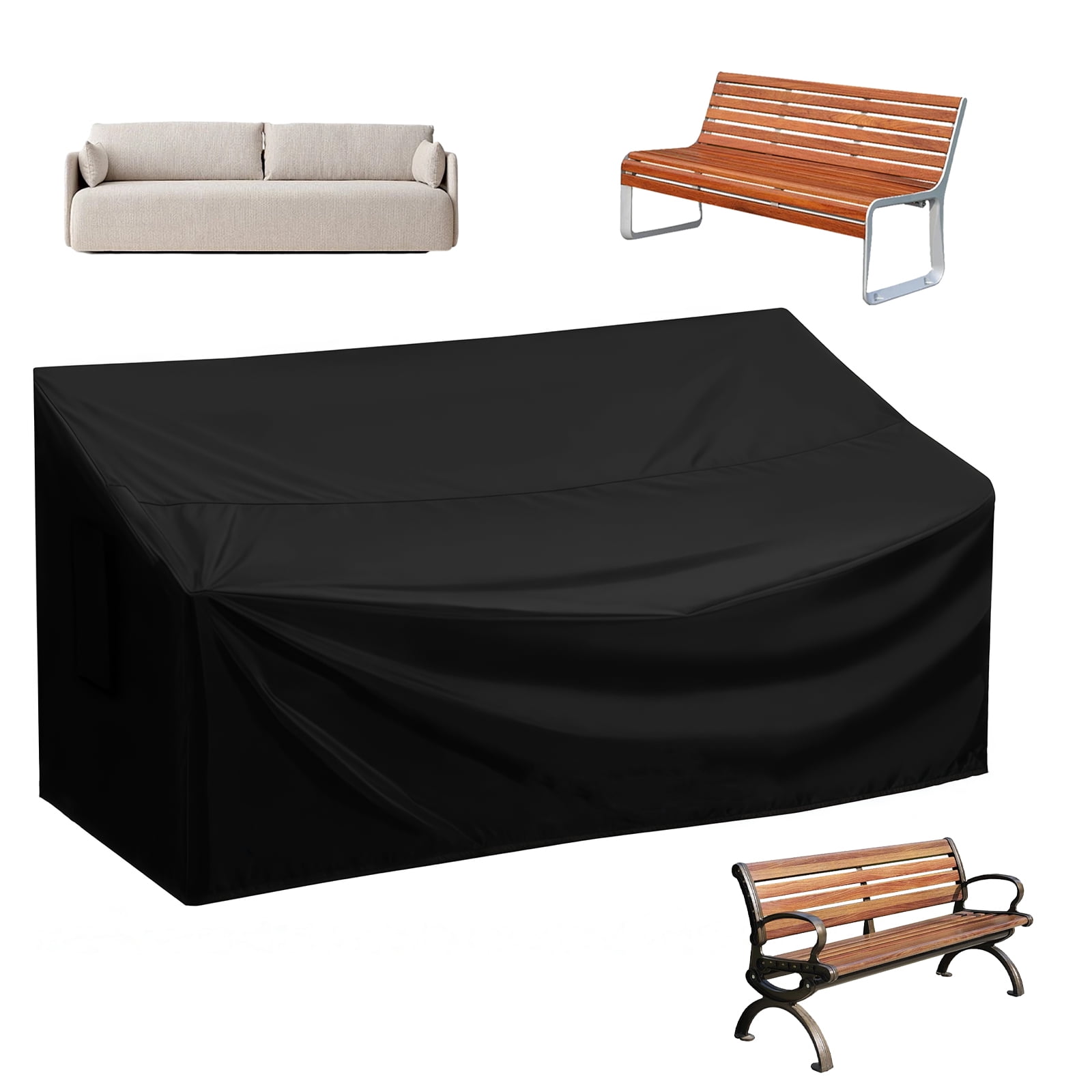 Outdoor Bench Cover Waterproof UV Protection Patio Bench Covers Heavy Duty Oxford Outdoor Furniture Covers for Garden Entryway Backless Sofa Chair Table