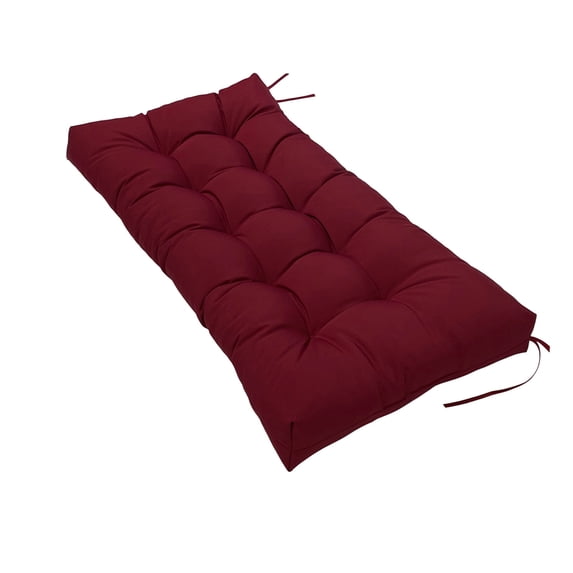 Outdoor Bench Cushion 40 x 20 Inch, Waterproof Patio Swing Cushion with Removable Zippered Cover, Adjustable Ties Seat Pad for Porch Bench Garden (Wine)