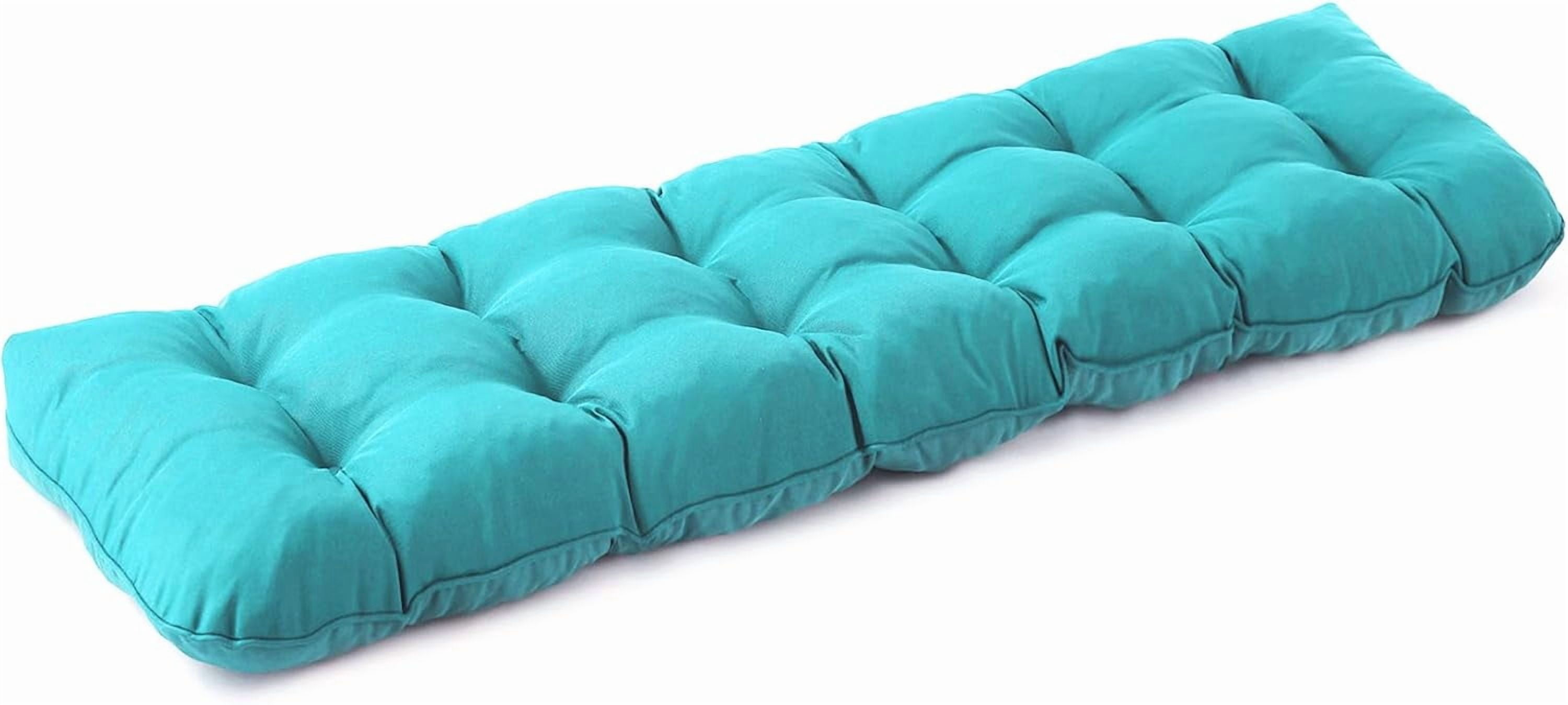 Outdoor Bench Cushion, 48x18x5 Inch, Waterproof Bench Cushion for Outdoor/Indoor Furniture, Tufted Patio Bench Seat Cushion, Fade Resistant Outdoor Cushions for Porch Swing Couch, Teal Blue