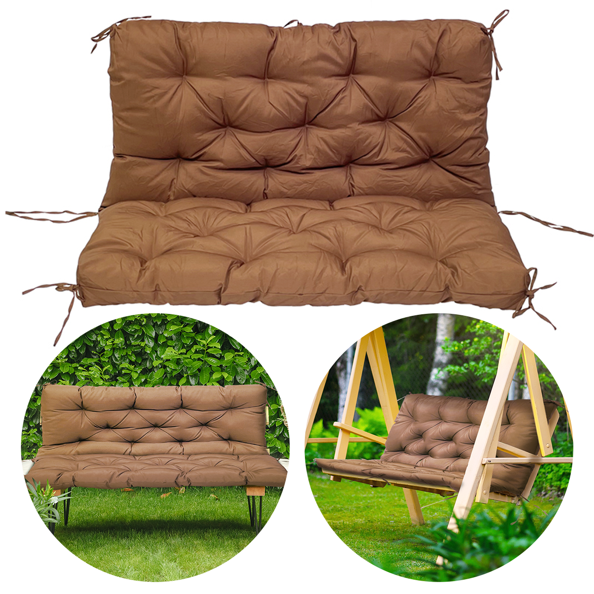 Tebru Swing Cushion Replacement,Swing Cushion Cover,Outdoor Swing 3‑Seat Chair Waterproof