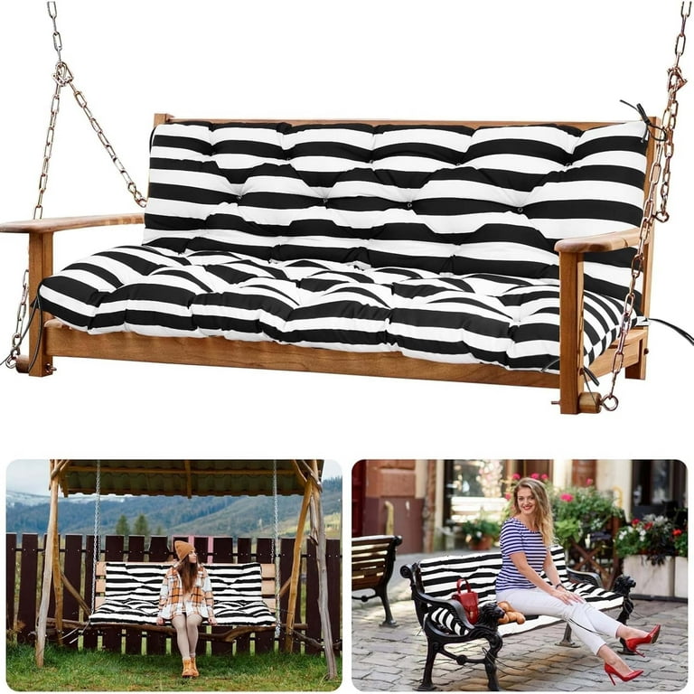 Outdoor Bench Cushion,Porch Swing Cushion with Ties,Waterproof