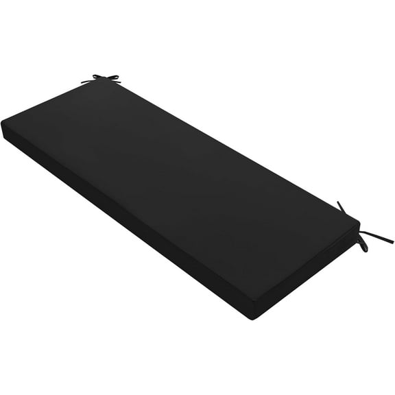 Outdoor Bench Cushion: Waterproof and Fade Resistant Patio Furniture Cushions - Non-Slip Bench Pad Cushion with Removable Cover for Garden Swing Porch Sofa Settee, 42 x 18 Inch, Black