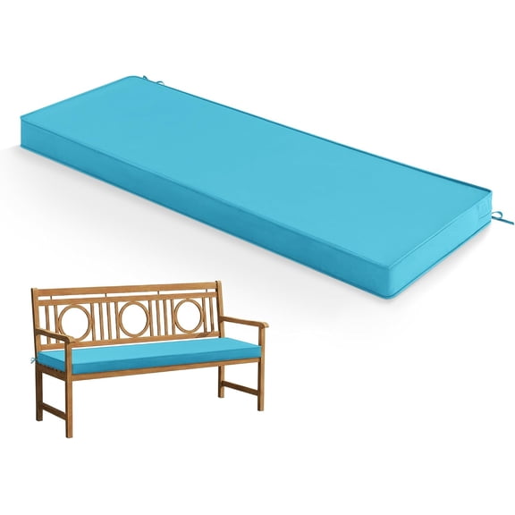 Outdoor Bench Cushion: Waterproof and Fade Resistant Patio Furniture Cushions - Non-Slip Bench Pad Cushion with Removable Cover for Garden Swing Porch Sofa Settee, 48 x 18 x 3 Inch, Teal