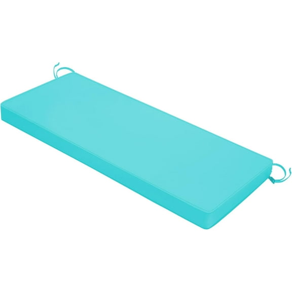 Outdoor Bench Cushions 42 x 18 x 3 Inch with Ties, Thick Waterproof Porch Swing Cushions for Patio Furniture Chair Pad, Seat Sofa Garden Replacement Cushion Sponge Filling