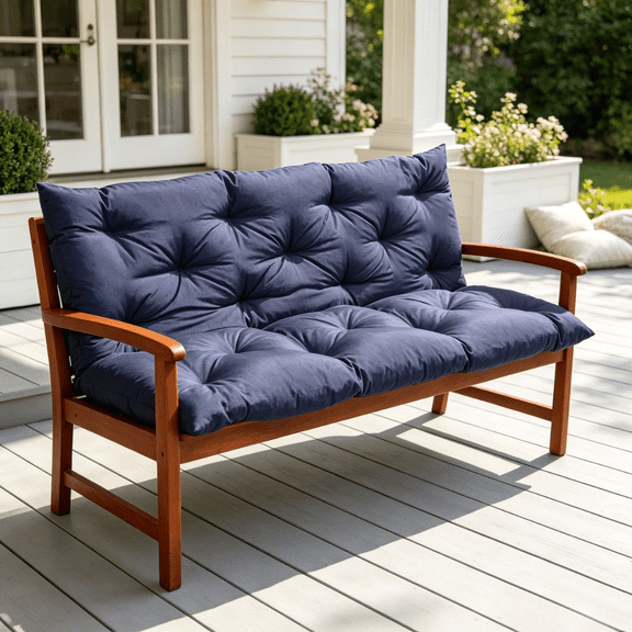 Outdoor Bench Cushions with Backrests, Suitable for Backyards & Gardens