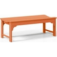 thumbnail image 1 of Outdoor Benches Weatherproof, All Weather Resistant Park Bench Poly Lumber Backless Garden Bench Seat for Entryway Front Porch, Orange, 1 of 17