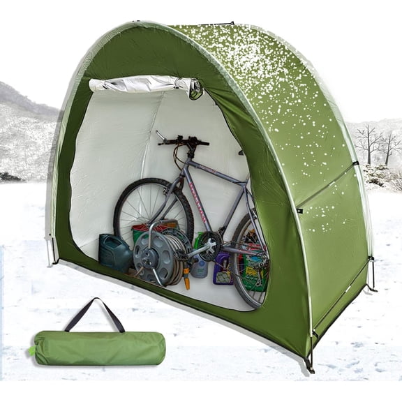 Outdoor Bike Cover Bicycle Tent for 2 Bikes, Waterproof Oxford Storage Tent, Foldable Bike Shelter for Camping