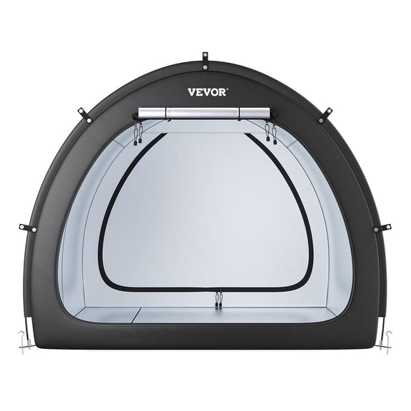 Outdoor Bike Storage Tent, Fan-Shaped Waterproof Bicycle Shelter with Lockable Zipper, Portable Garage for 5+ Bikes, All-Weather Protection for Patio, Garden, Backyard