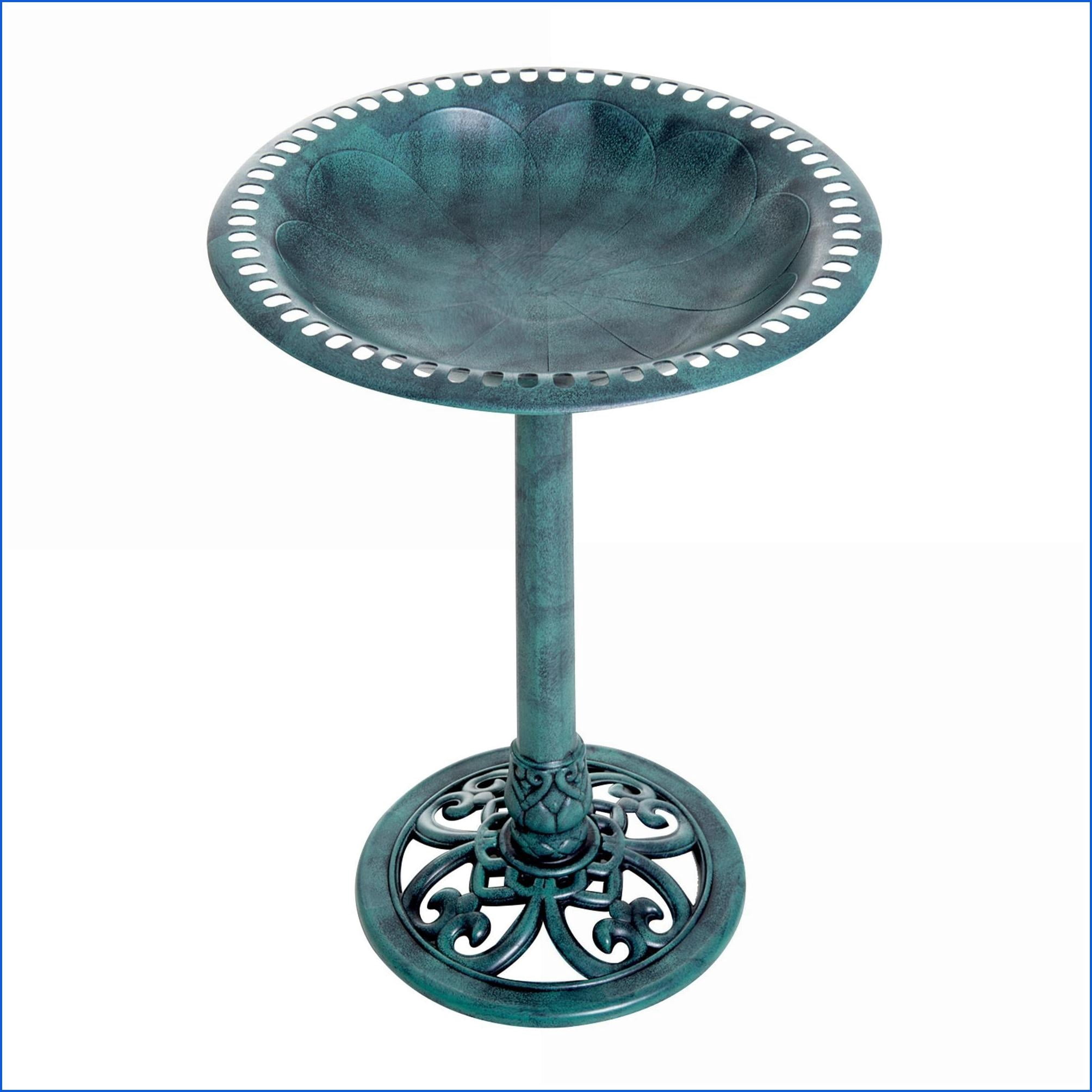 Outdoor Bird Bath | 28" Traditional Rustic Resin Bird Bath, Time-Worn Sage Green Finish, For Garden Backyard | Gardening Accessory Set