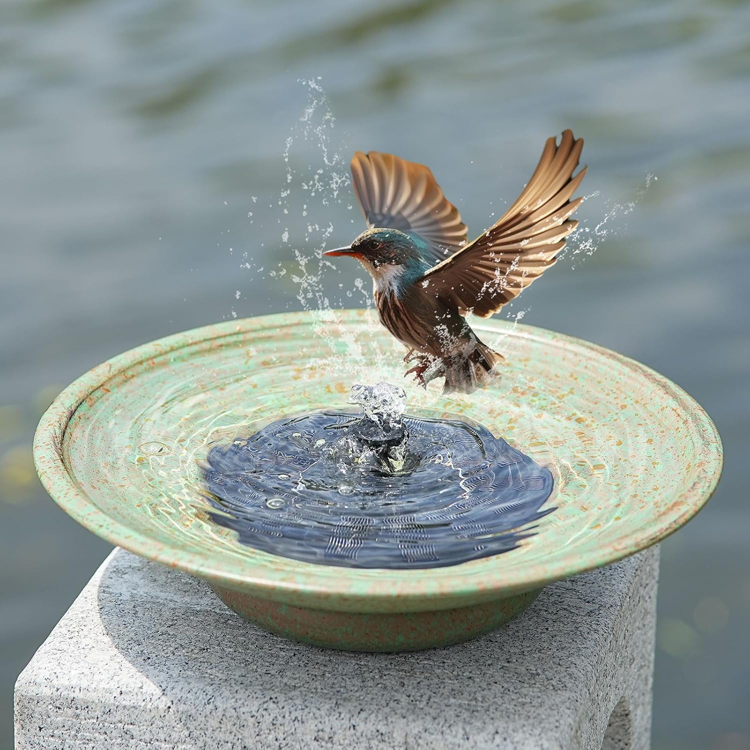 Outdoor Bird Bath Bowl, for Outdoors Garden Patio Decor.