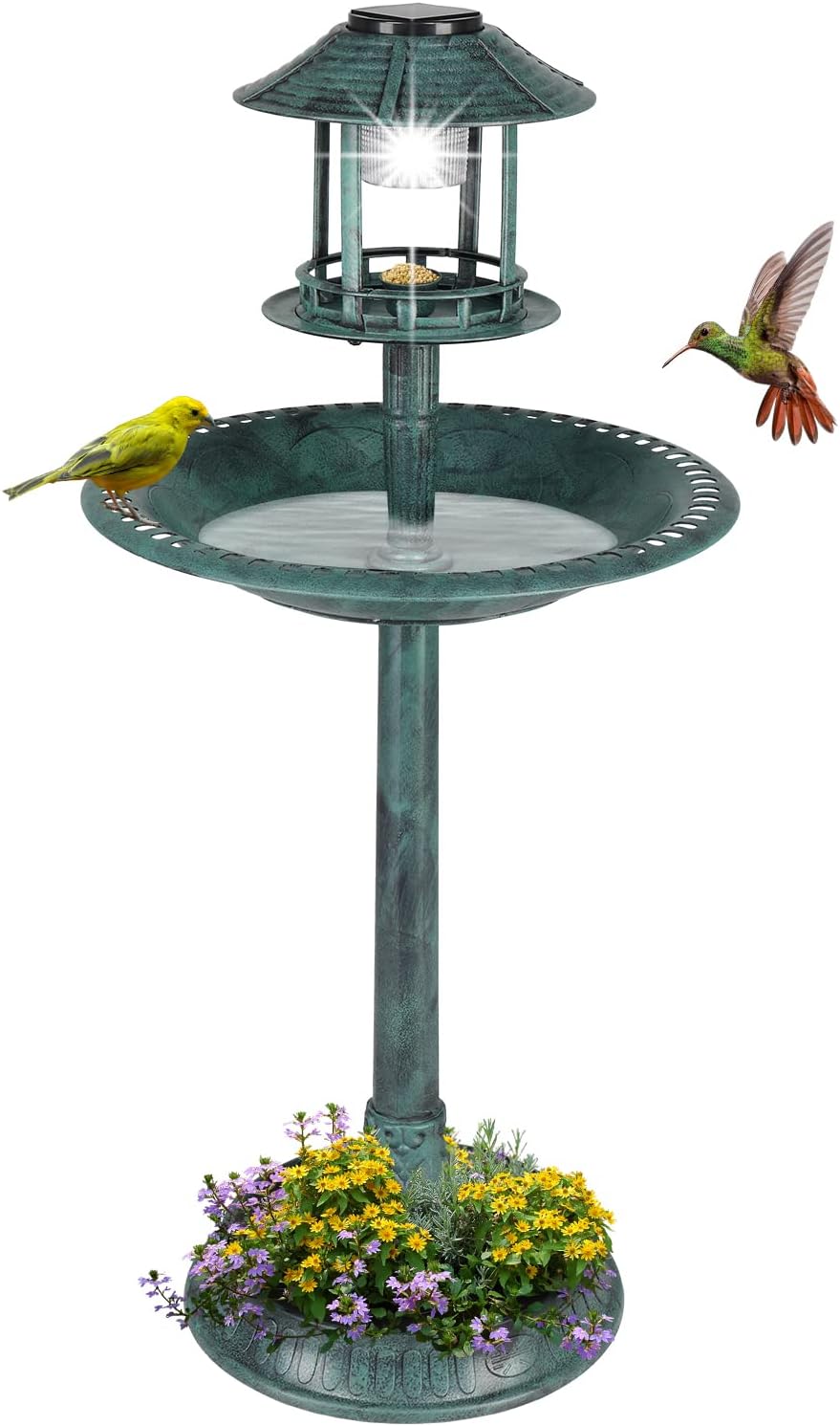 Outdoor Bird Bath, Garden Bird Baths Decorations with SolarPowered