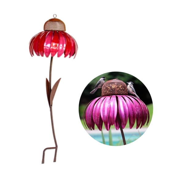 Outdoor Bird Feeder Red Hummingbird Feeders Coneflower Easy Cleaning Garden Yard Large Flower Ornaments