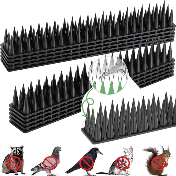 Outdoor Bird Spikes 20pcs, 18.7 Feet (5.7M) Squirrel Raccoon Pigeon Cat Animal Deterrent Spikes, Keep Birds & Animals Away