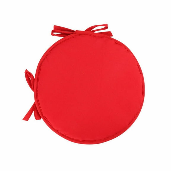 Outdoor Bistro Chair Cushions Set of 2, 11.8" Round Chair Cushions Waterproof and Fade Resistant Chair Cushion Pads with Non-Slip Ties and Removable Covers for Garden (Watermelon Red)