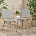 Outdoor Bistro Chairs, Set of 2 French Style for Patio Garden, Light ...