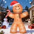 thumbnail image 1 of Outdoor Blow-Up Yard Decoration,Christmas Inflatable Gingerbread Man with a Candy Cane with LED Lights Display, 1 of 8
