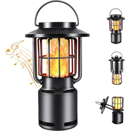 Outdoor Bluetooth Speaker, IP65 Waterproof Wireless Speaker with 3 Lights Modes, Outdoor Camping Portable Speaker Gift for Men Emergency, Hiking, Party (1 Pack)