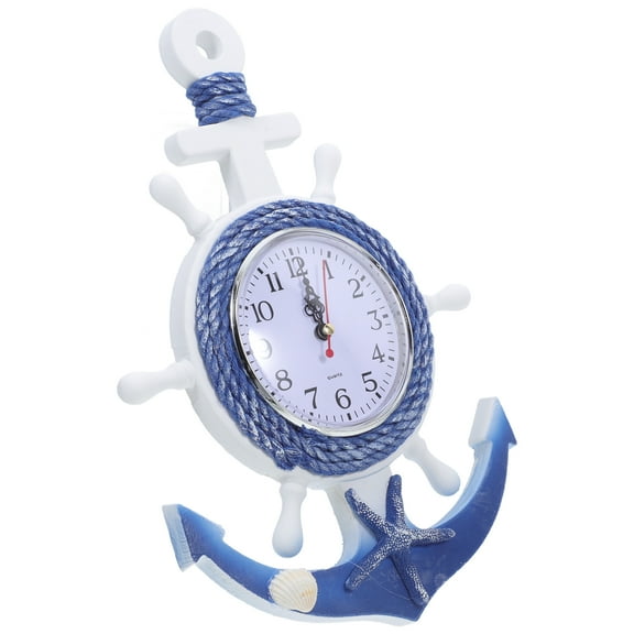 Boat Anchor Wall Clock with Clear Mirror Surface for Home Decoration in Assorted Color 7 inches