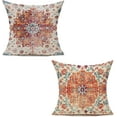 thumbnail image 1 of Outdoor Boho Decorative Throw Pillow Covers 18x18 Set of 2 Spring Farmhouse Vintage Rust Coral Orange Cushion Cover Home Decor for Living Room Bedroom Bed Cushion Cases, 1 of 5