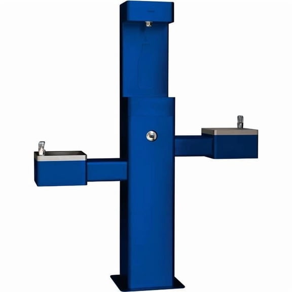 Outdoor Bottle Filling Station with Bi-Level Drinking Fountain, Blue