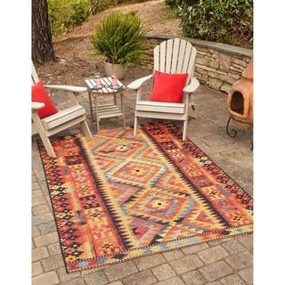 Yamaziot 9'x12' Outdoor Rugs Patio Rug Reversible Mats, RV Rug