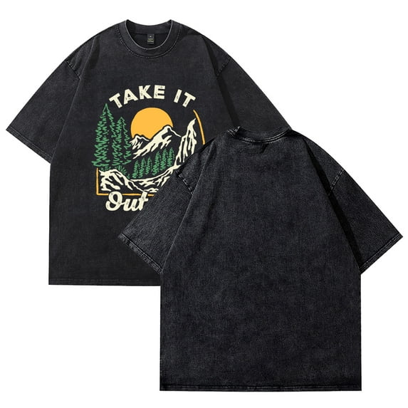 Outdoor Boys T-shirt Crewneck Short Sleeve Tee Women Men Streetwear Tops Hip Hop Clothes Cotton T-shirt