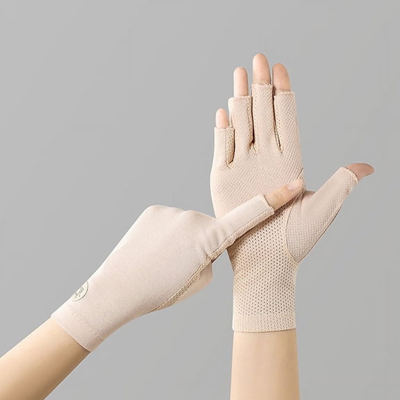 Outdoor Breathable Gloves Thin Summer UV Protection Driving Gloves Touchscreen Cycling Mittens Half Finger Cotton Women Lace