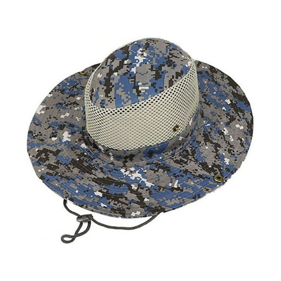 Outdoor Breathable Mesh Camouflage Bucket Hat Sun Protection Fishing Hiking Cap