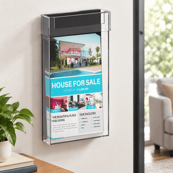 Outdoor Brochure Holder 4x9 Inch Waterproof Flyer Box With Lid