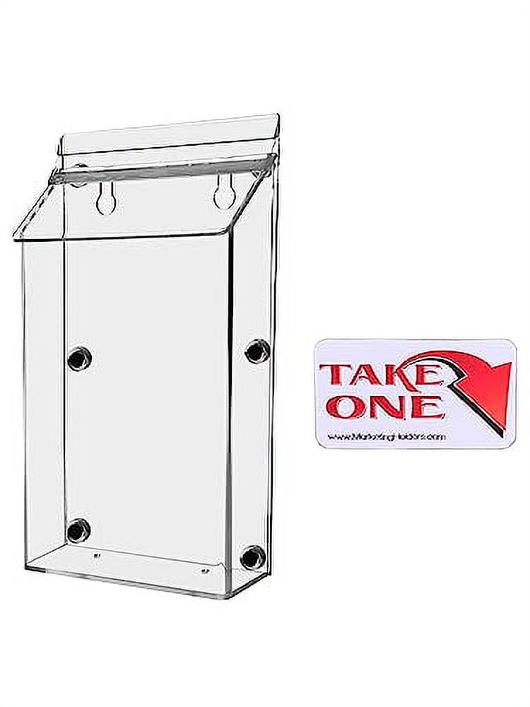 Outdoor Brochure Holder With Lid Mount Bin Holds 6" X 10
