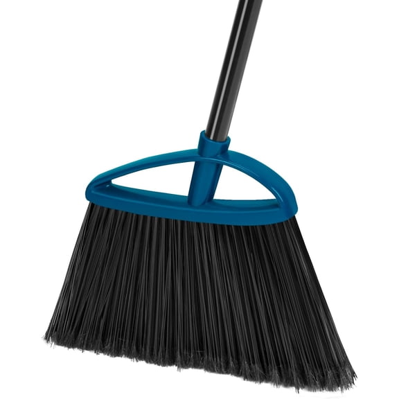 Outdoor Broom Heavy Duty Angle Broom with 60" Long Handle Stiff Bristle Brooms for Sweeping Indoor, Restaurant, Shop, Garage, Commercial
