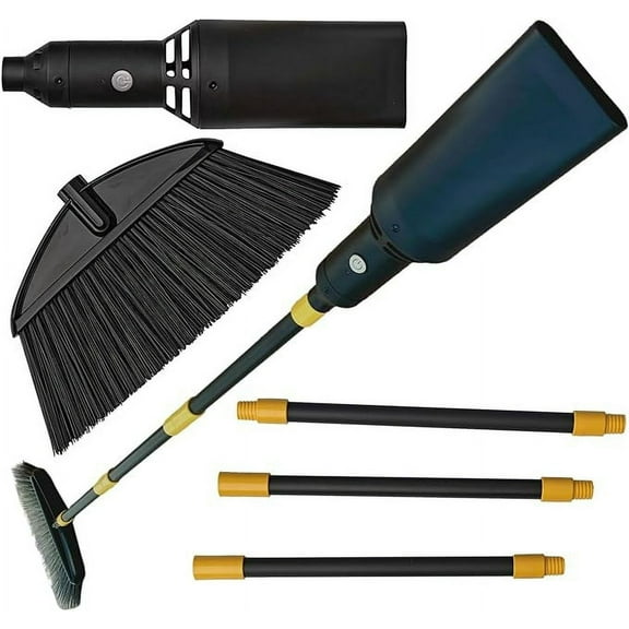 Outdoor Broom with Built-in Lightweight Rechargeable Cordless Leaf Blower | Collapsible Broom for RV, Camping, Deck, Patio or Balcony