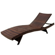 Outdoor Brown Wicker Adjustable Chaise Lounge Chair (Set of 2)