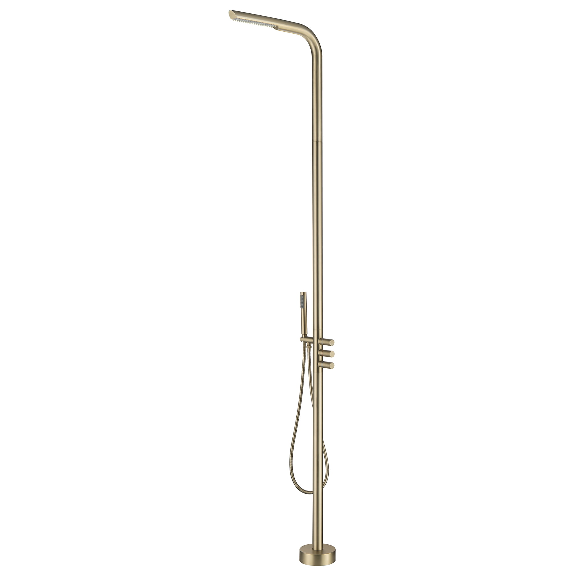 Outdoor Brushed Gold Shower Faucet Kit, Exposed Shower Faucet set ...