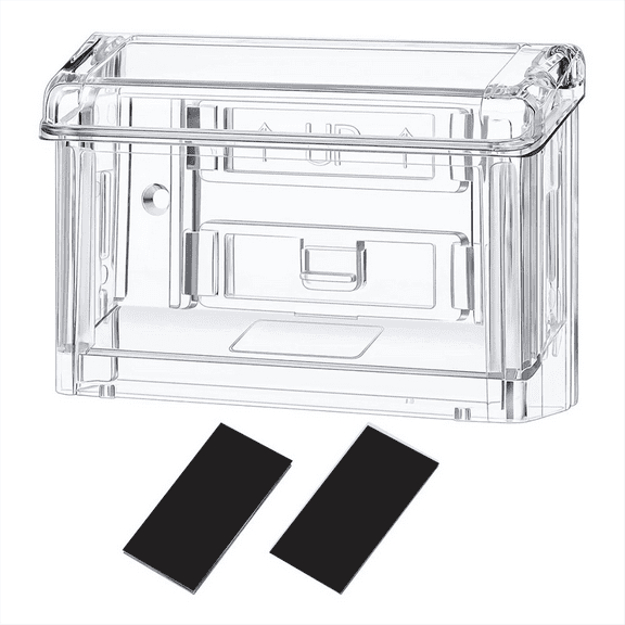 Outdoor Business Card Holder Wall Mount Acrylic Box Included Clear Peel and Stick for