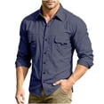 thumbnail image 1 of Outdoor Button Down Shirt for Men Ghalytn Long Sleeve Utility Top - Quick Dry with Cargo Pockets, 1 of 9