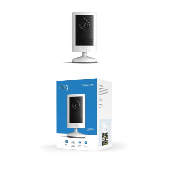 Outdoor Cam 2K (newest model), Battery, Home or business security, Wide-Angle Retinal 2K Video, 6x Enhanced Zoom, Night Vision, White