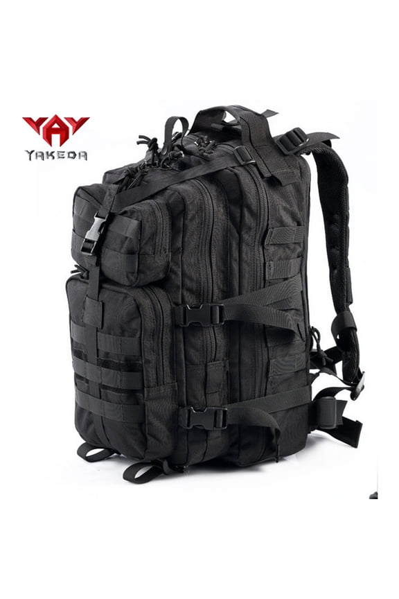Outdoor Camouflage Camping Hiking Travel Supplies 3p Tactical Backpack,Black