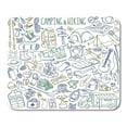 thumbnail image 1 of Outdoor Camp Camping and Hiking Doodles Collection Travel Accessories and Equipment Over White Line Mousepad Mouse Pad Mouse Mat 9x10 inch, 1 of 3
