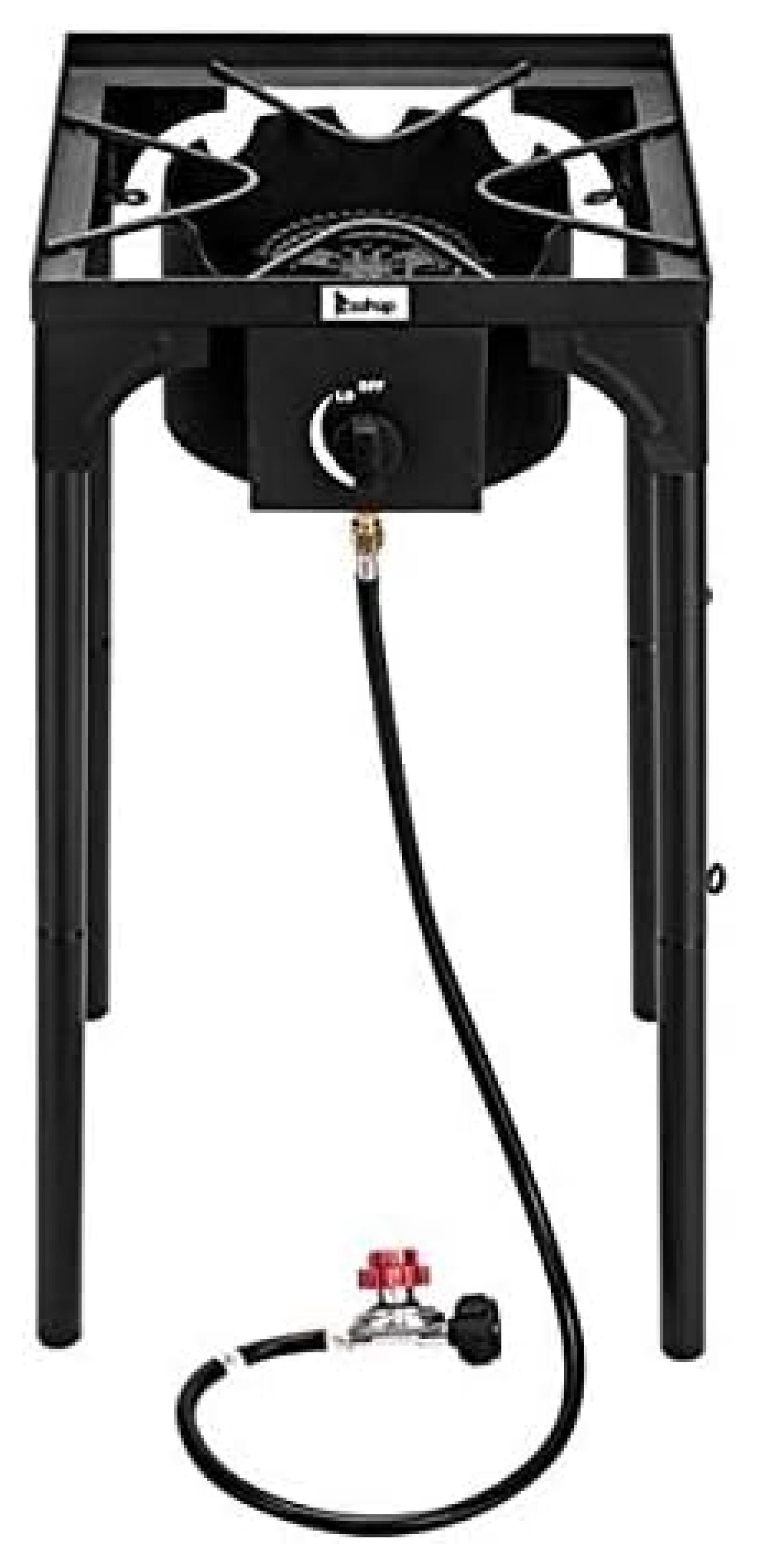 Outdoor Camp Stove High Pressure Propane Gas Cooker Portable Cast Iron Patio Cooking Burner (Single Burner 75000-BTU)
