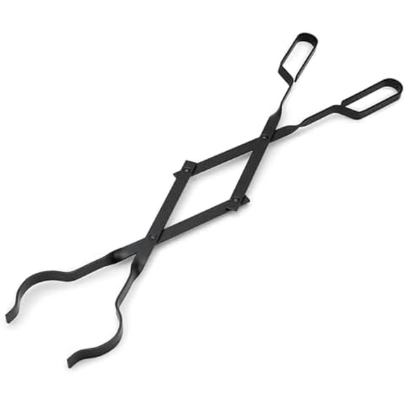 Outdoor Campfire Fireplace Tongs, 26" Long, Log Grabber, Black
