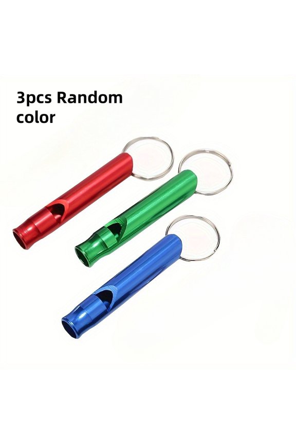 Outdoor Camping 3pcs Loud & Durable Safety Whistles With Keychains - Outdoor Whistles Suitable For Hiking, Camping, Hunting, Dog Training - Emergency Signaling Devices