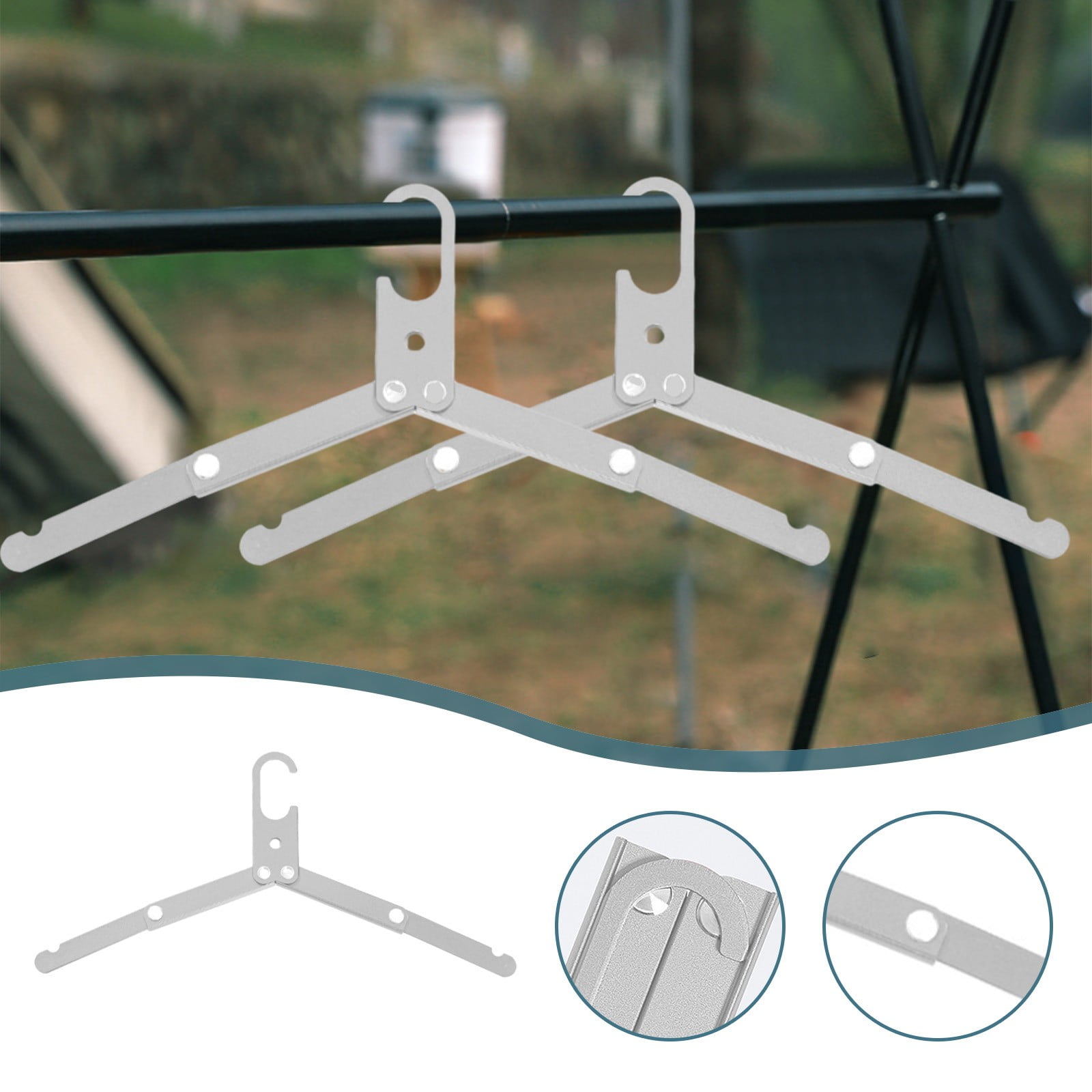 Outdoor Camping Aluminum Alloy Foldable Clothes Rack Portable Business ...