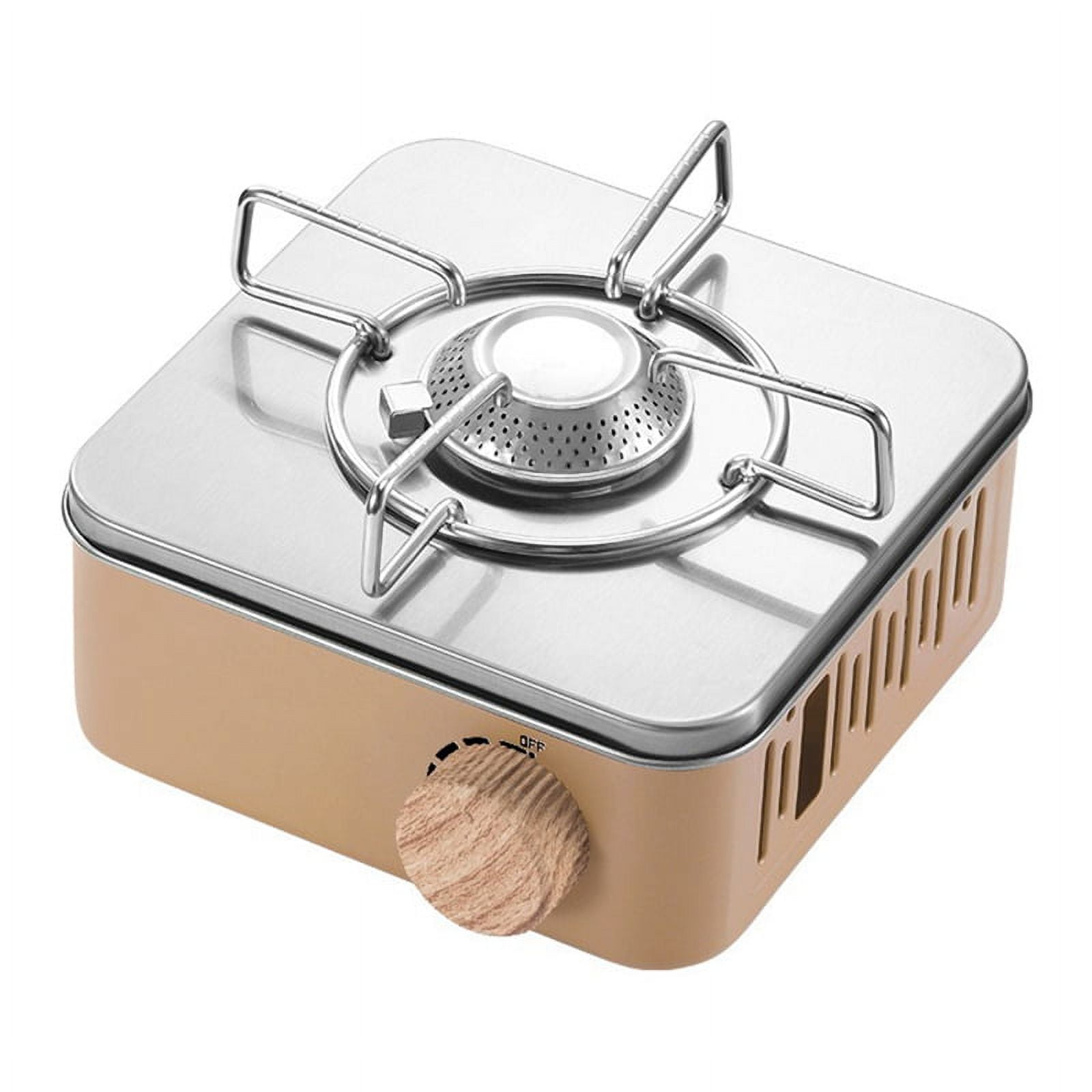Outdoor Camping Cooking Gas Stove Strong Trips Burner Grill Super Light Travel Supplies Cooking Utensils-Khaki,1 x Camping Gas Stove 1 x Storage Bag,Khaki