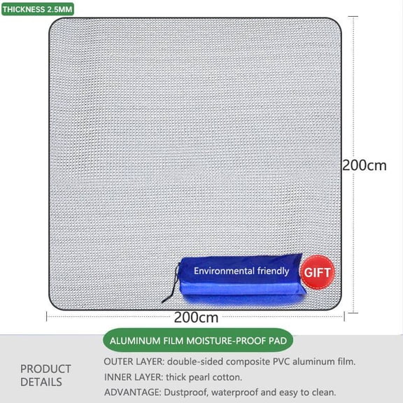 Outdoor Camping Foam Foil Mat Portable Moisture-proof Pad Picnic Beach Mat Aluminum Insulation Sleeping Pad Camping Supplies