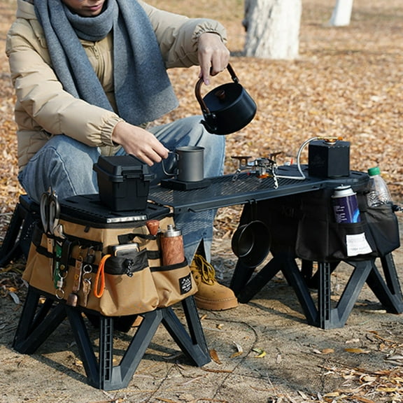 Outdoor Camping Folding Chair, Heavy Duty 330g Portable Foldable Stool with Non-slip Feet, Supports 220lbs for Backpacking, Fishing, and Beach Trips, Compact for Adults and Minors Outdoor