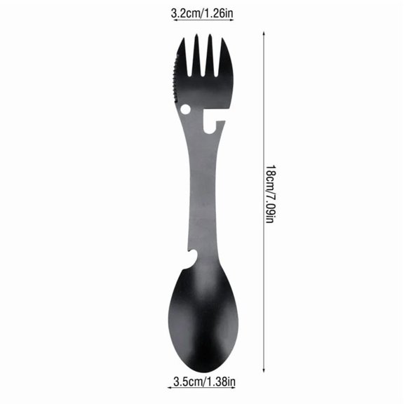 Outdoor Camping Folding Cutlery Set Stainless Steel Spoon Fork Knife Bottle Opener Multitool Portable Hiking Travel Tableware Kit