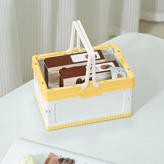 Outdoor Camping Folding Storage Box - Small Household Container for Car Trunk/Camping/Picnic Organization, Durable Collapsible Box for Gear & Supplies, Essential Outdoor Accessory, 10*7*6in, Yellow