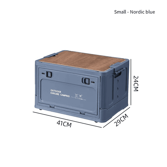 Outdoor Camping Folding Tourist Table Storage Box Car Storage Box Outdoor Travel Storage Camping Equipment Blue, S