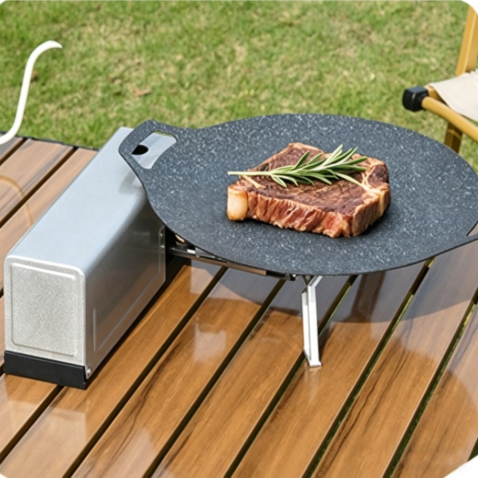 Outdoor Camping Gas Stove - Portable Butane Camping Cooktop - Foldable Backpacking Stove for Boiling Water Cooking Tea Coffee - Windproof 1800W Camp Stove for Hiking Picnic Tailgate Emergency Kit
